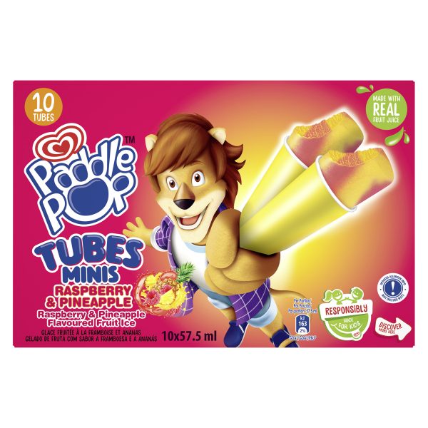 Paddle Pop Tubes Mini Raspberry & Pineapple
